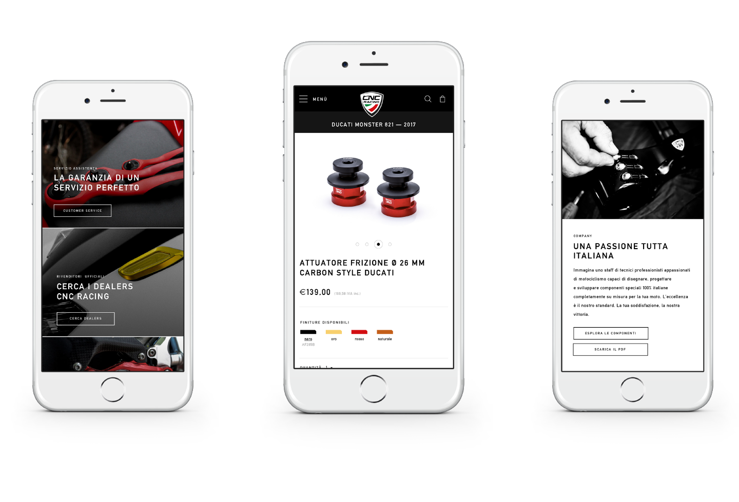 UI/UX Mobile Design Progetto Rebranding CNC Racing - Quantico